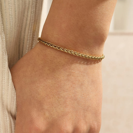 1pc Modieuze Trendy Heren Minimalistische Gouden Kettingarmband