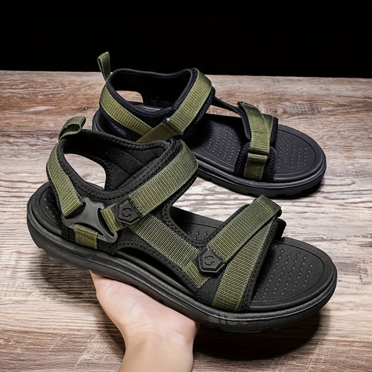 Heren Sandalen Van Stof, Anti-slip Klittenbandsluiting Zomerse Strandsandalen