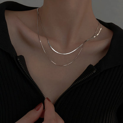 Lichte Luxe Slangenbottenketting Dames Eenvoudig Temperament