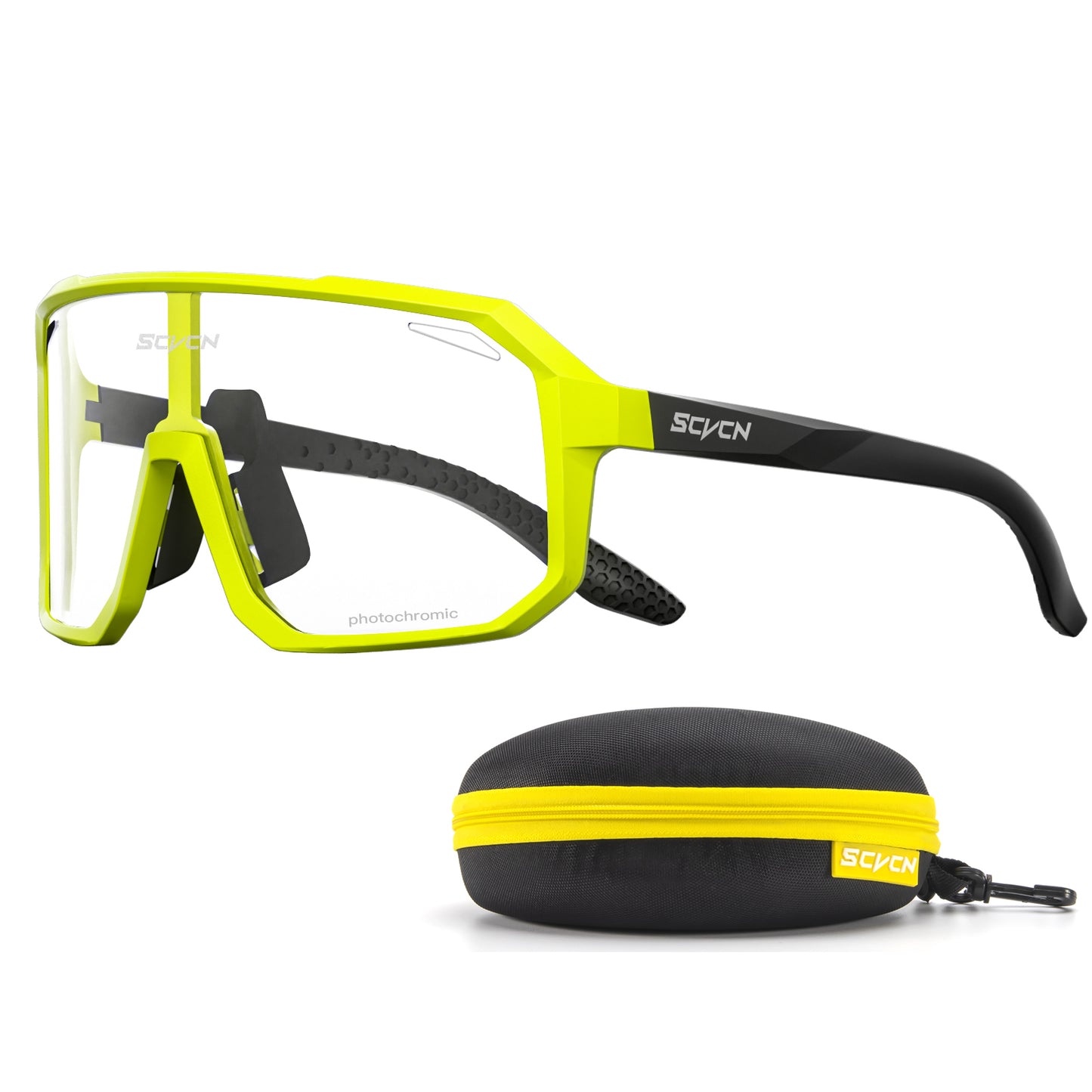 SCVCN Photochromic Fietsbril, 1 Lens Fietsbril voor Heren en Dames