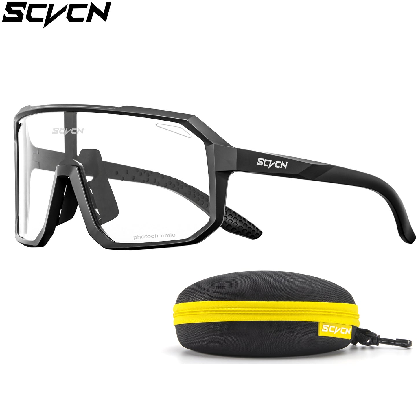 SCVCN Photochromic Fietsbril, 1 Lens Fietsbril voor Heren en Dames