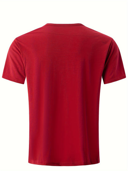 Heren T-shirt Met Korte Mouwen En Effen Kleur