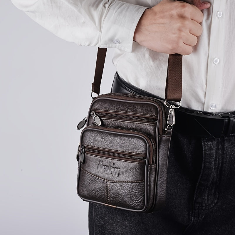 Heren nieuwe lederen crossbody tas