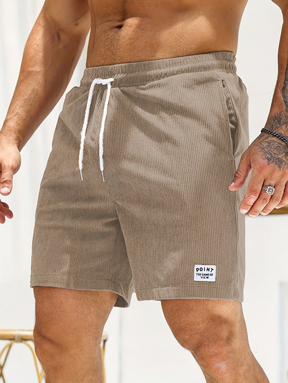 Heren Casual en chique gestreepte gebreide shorts met trekkoord