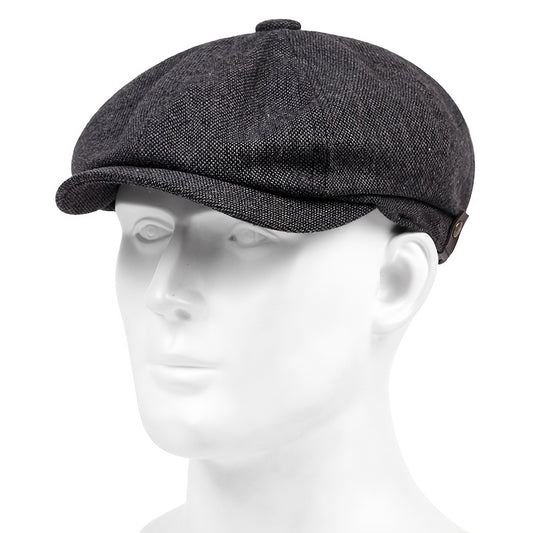 1pc heren graan geruite vintage mode muts baret, ideale keuze voor geschenken