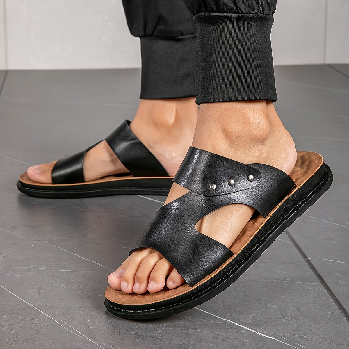 Stijlvolle Open Neus Sandalen Voor Heren, Comfortabele Antislip Duurzame