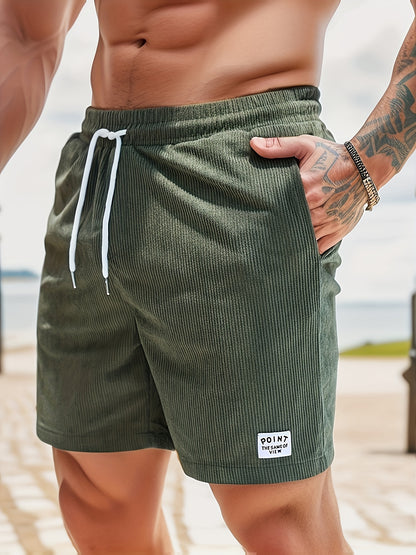 Heren Casual en chique gestreepte gebreide shorts met trekkoord