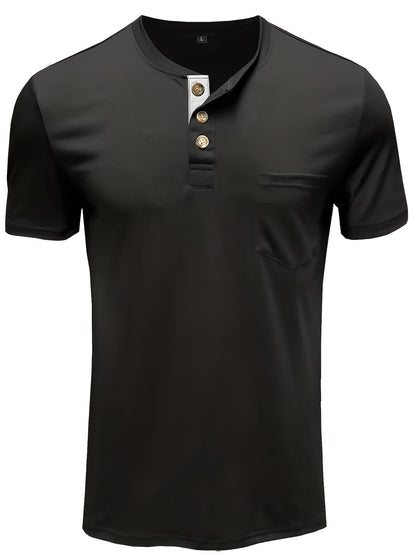 2 Stuks Heren Henley Shirt Voor de Zomer