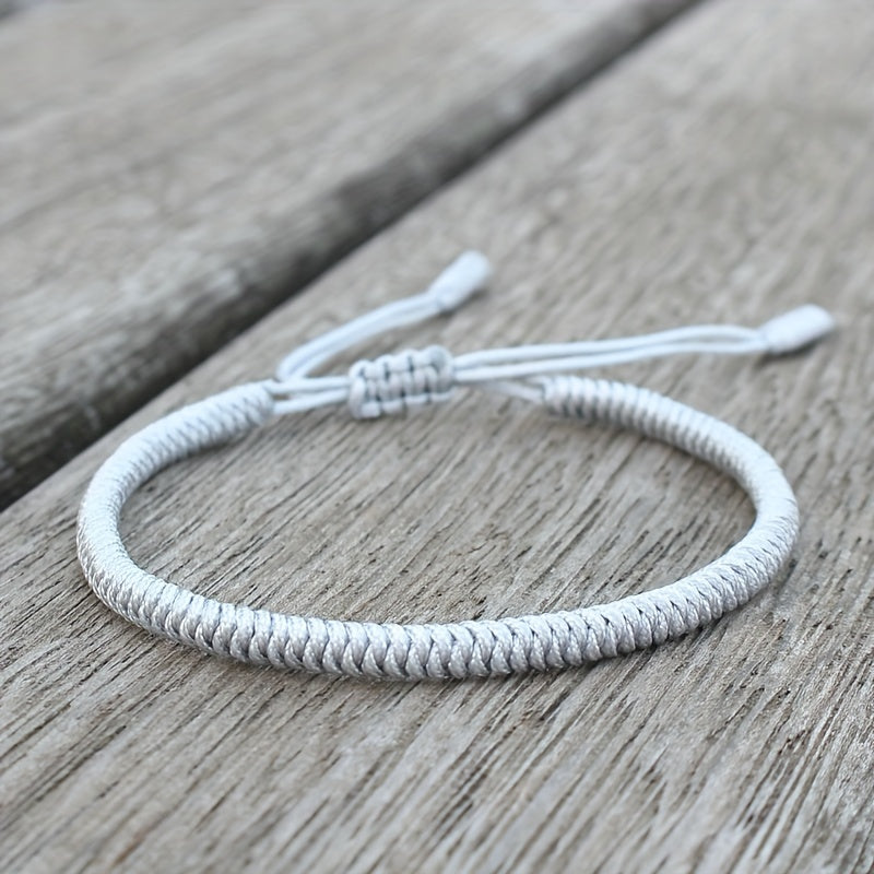 1pc Handgemaakt Gevlochten Boeddhistische Knoop Touw Armband