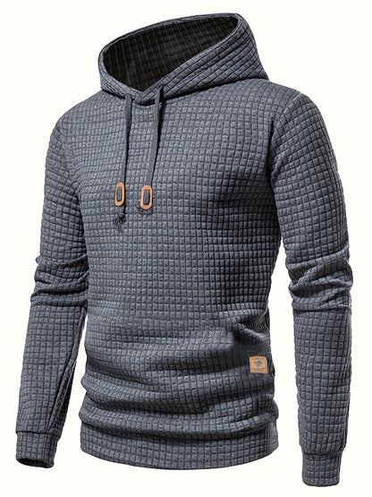 Hoodie voor heren wafelpatroon