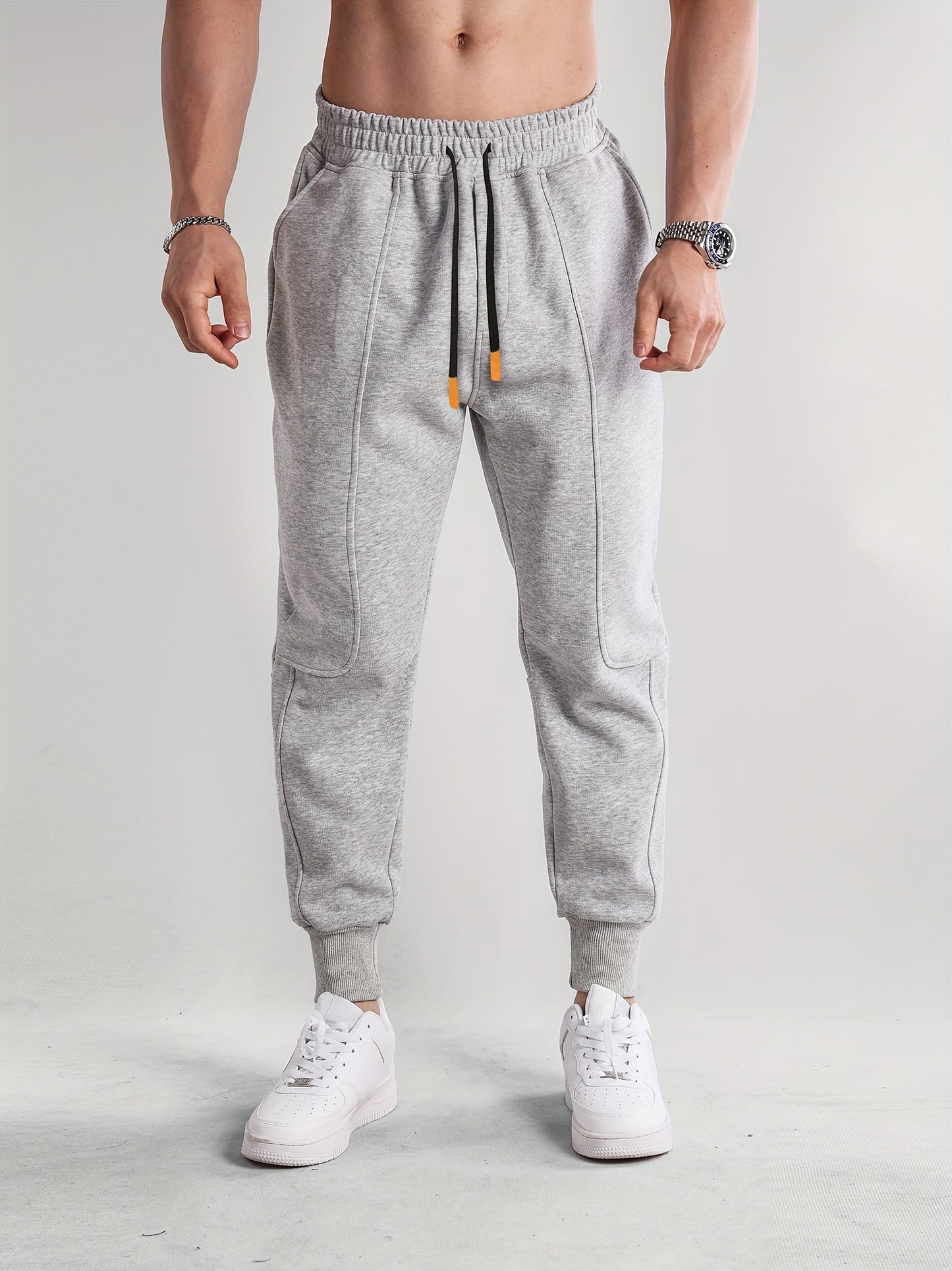 Heren Joggingbroek Met Trekkoord, Zakwarme, Casual Comfortabele