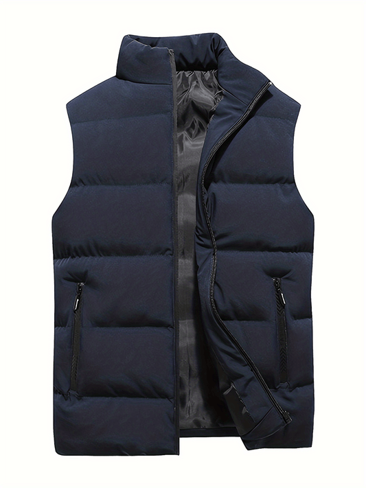 Warm wintervest, casual herenzakken met ritssluiting