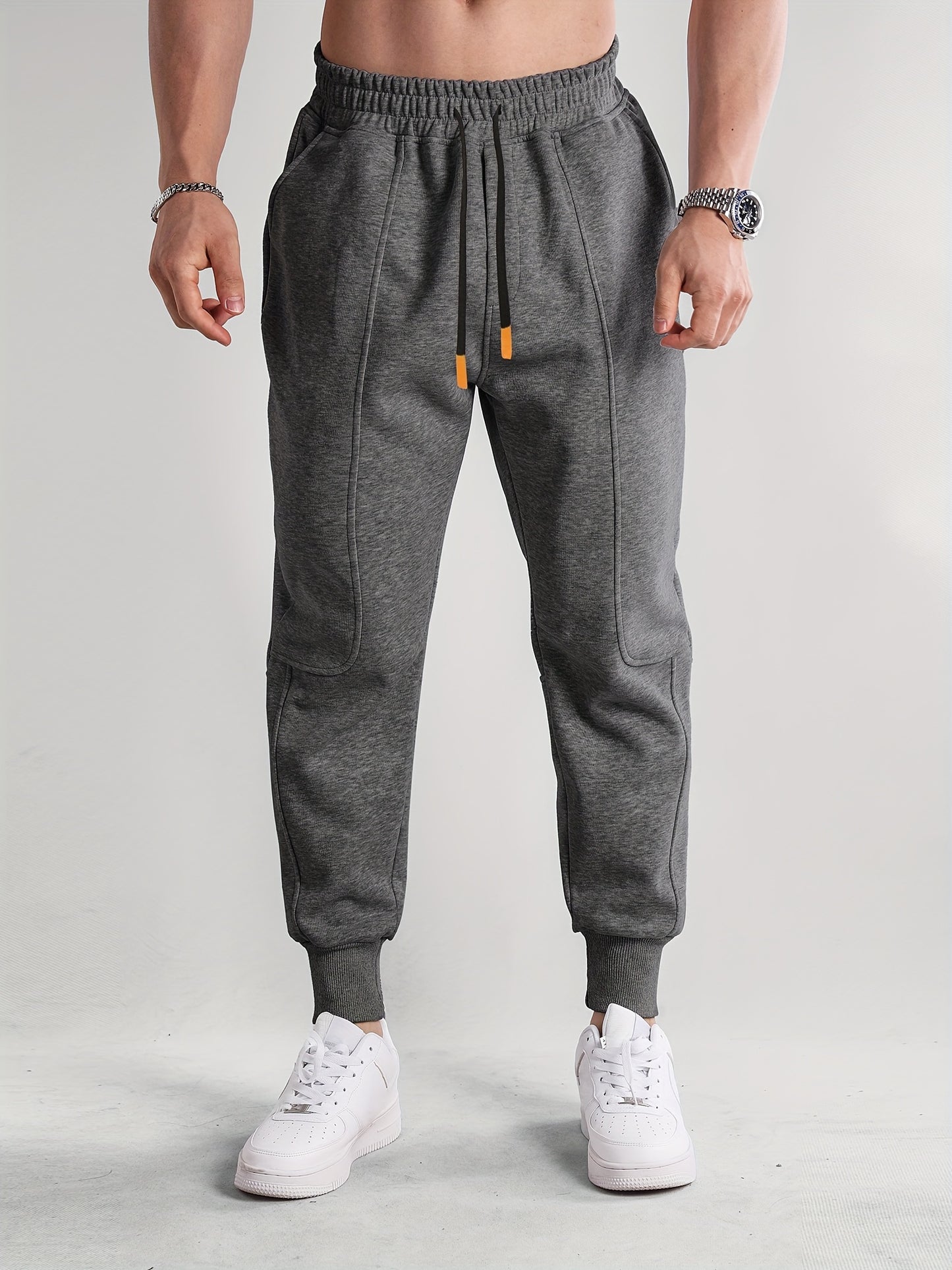 Heren Joggingbroek Met Trekkoord, Zakwarme, Casual Comfortabele