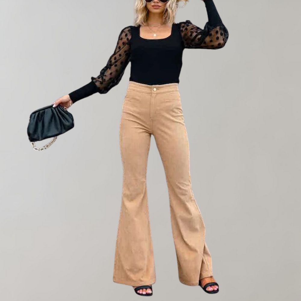 Marleen - Trendy Corduroy Flared Broek voor Dames