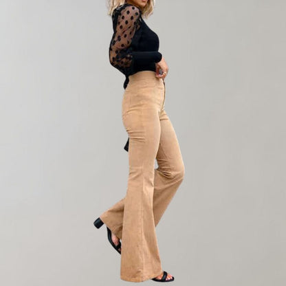 Marleen - Trendy Corduroy Flared Broek voor Dames