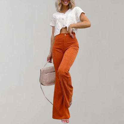 Marleen - Trendy Corduroy Flared Broek voor Dames