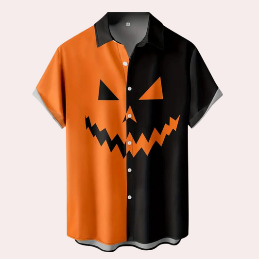 Lennart - Halloween Pompoengezicht T-shirt voor Mannen