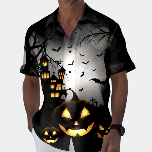 Valentia - Comfortabel Herenoverhemd met Halloween Print