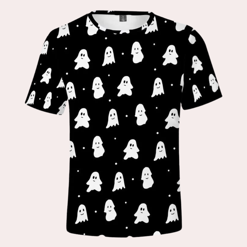 Lars - Comfortabel Heren T-shirt met Halloween Spookjesprint