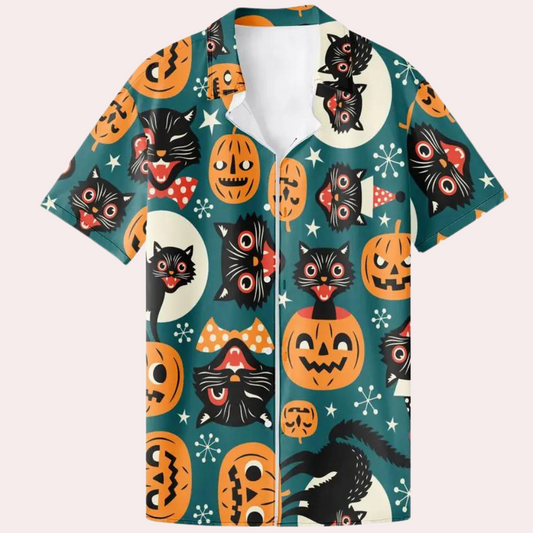 Dario - Heren Halloween Cartoon Print Shirt