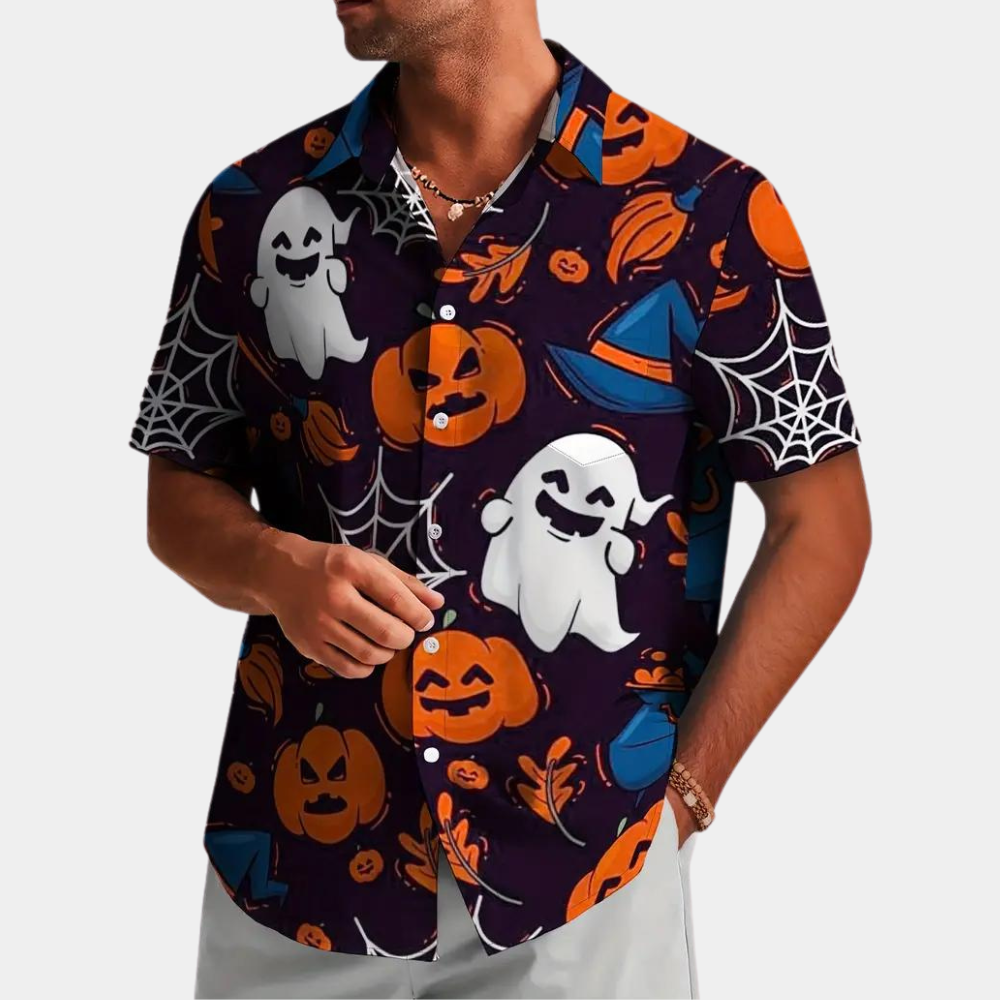 Zeno - Stijlvol Halloween Shirt met Griezelig Motief