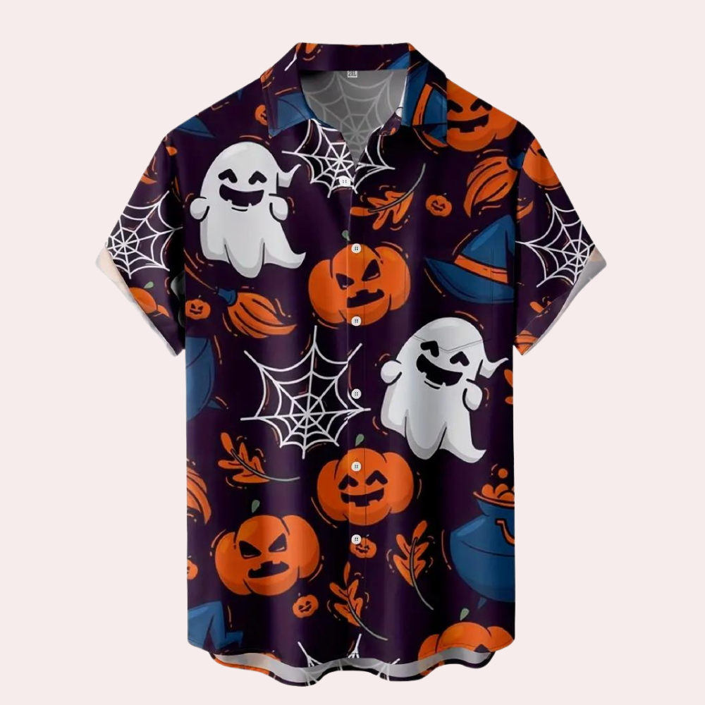 Zeno - Stijlvol Halloween Shirt met Griezelig Motief