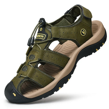 Zomer Heren Sandalen Echt Lederen Heren Casual