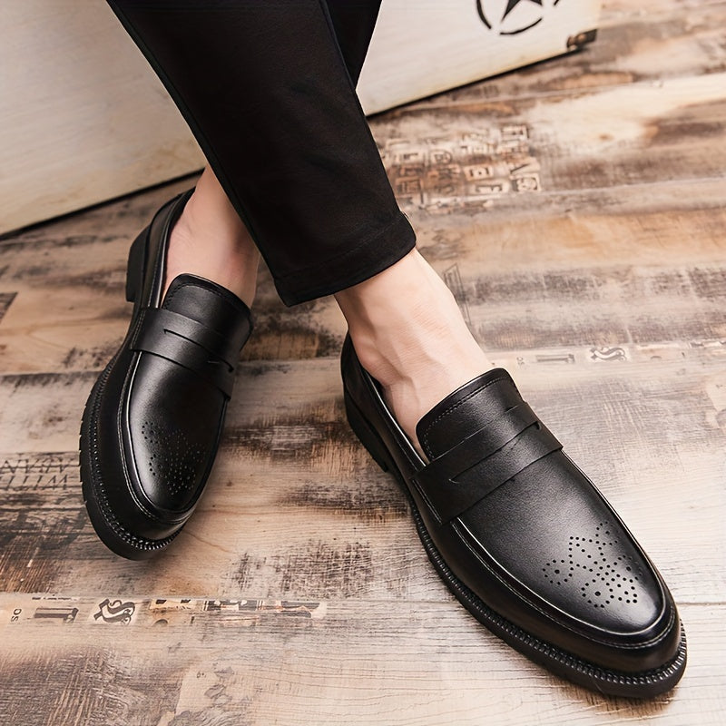 Heren Brogue Penny Loafers Met PU-lederen Bovenwerk