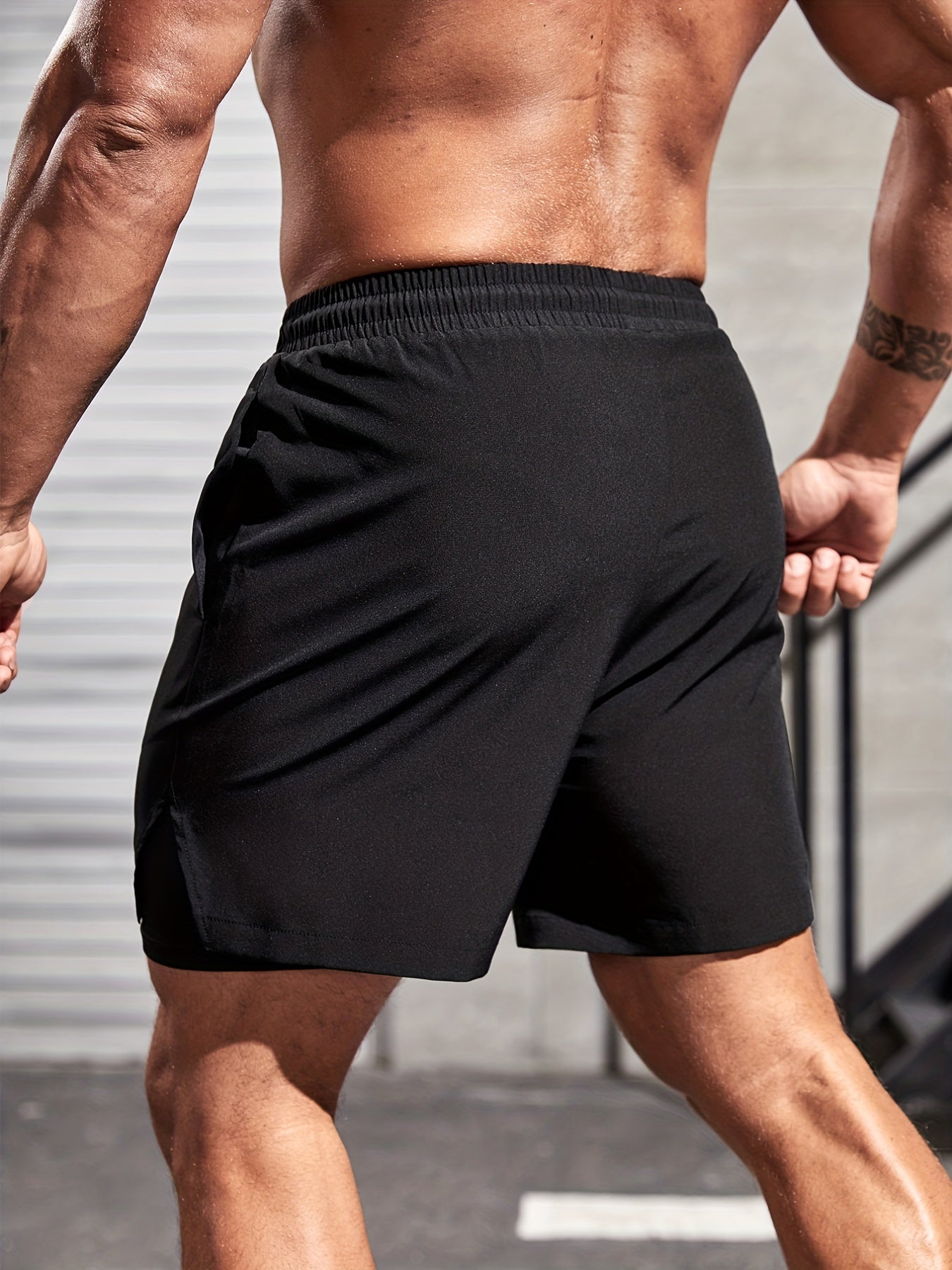 Dubbellaagse sportshorts met trekkoord