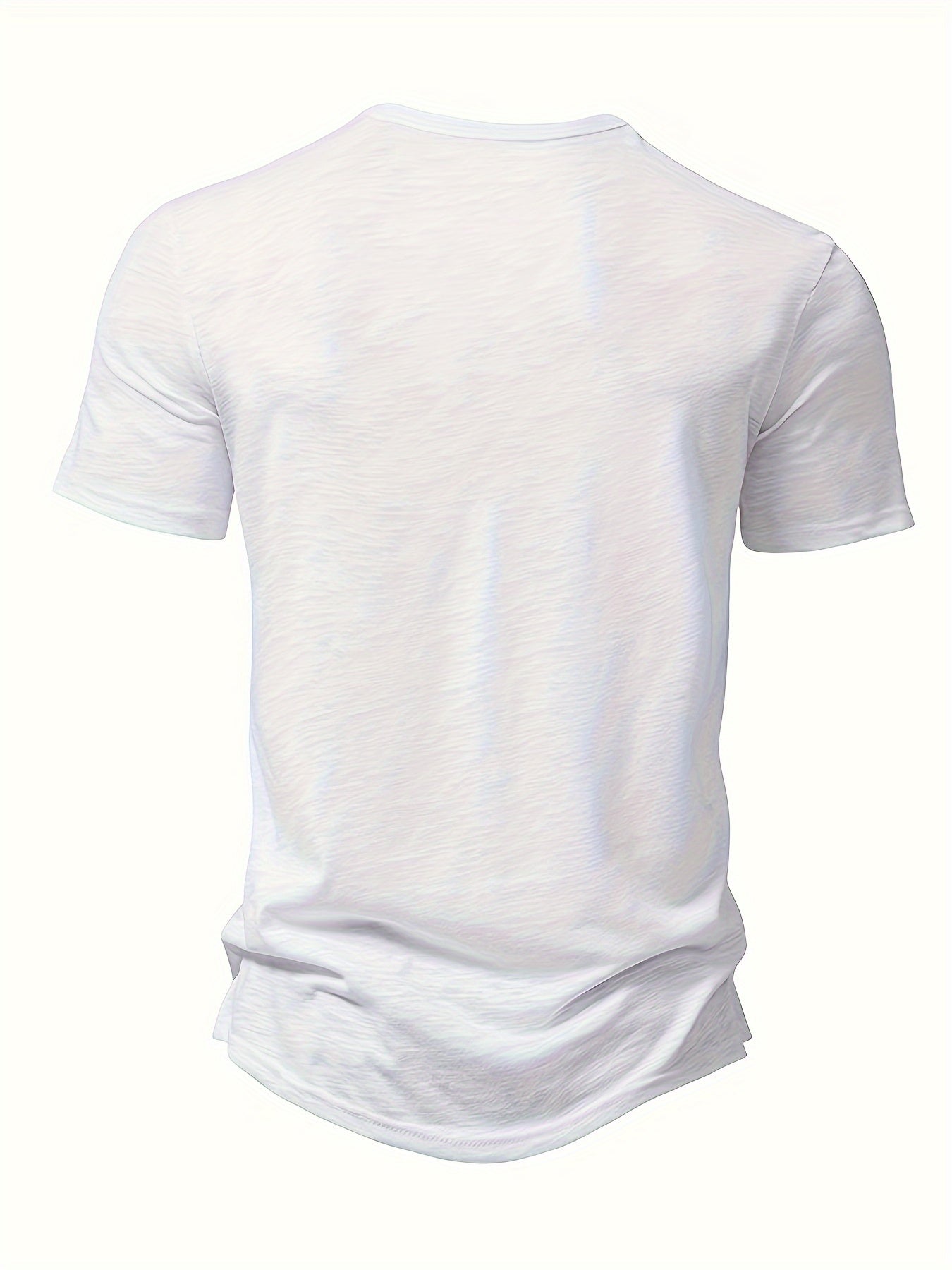 Mannenmode met effen korte mouwen knoopsluiting en ronde hals T-shirt