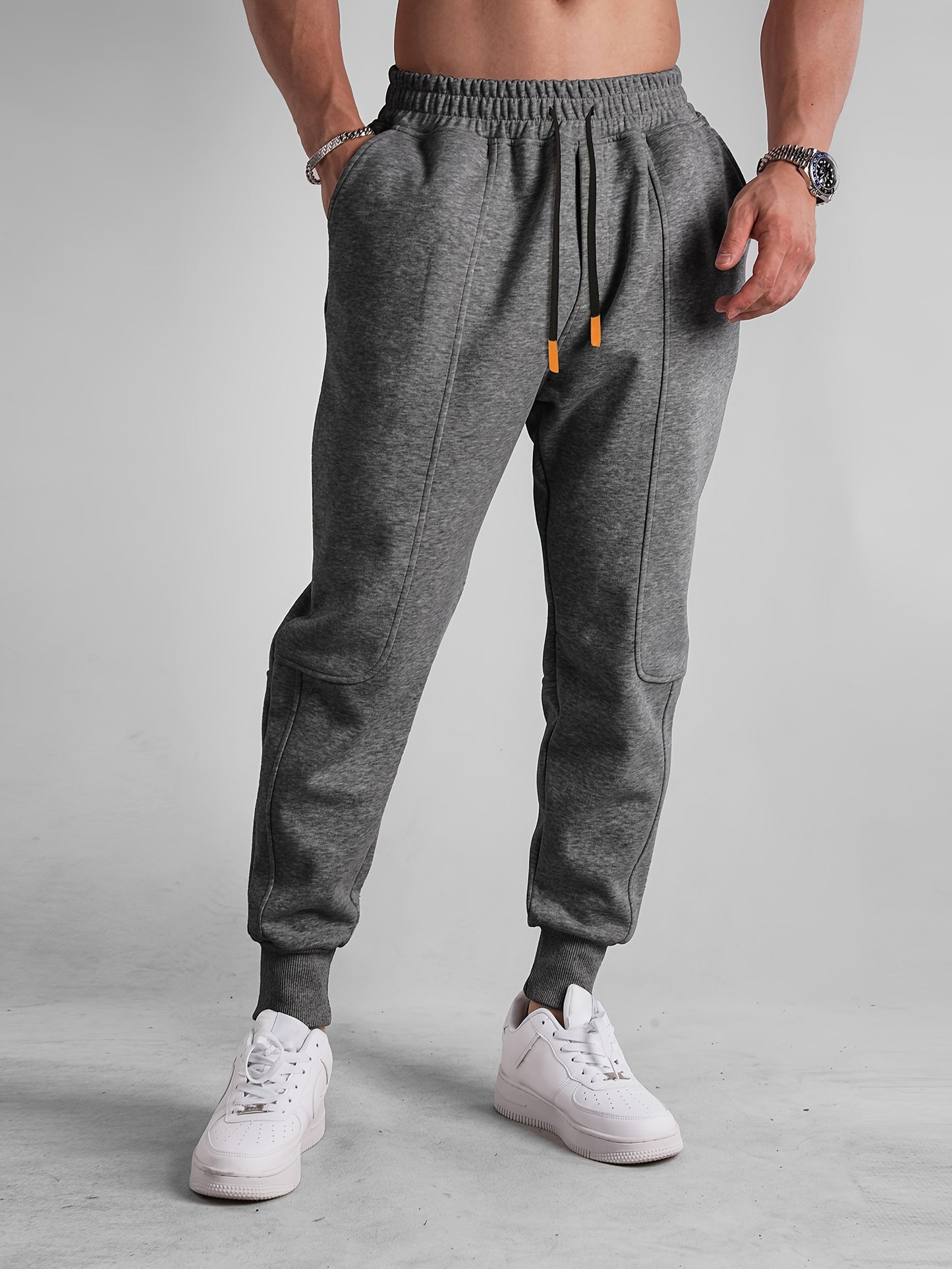 Heren Joggingbroek Met Trekkoord, Zakwarme, Casual Comfortabele