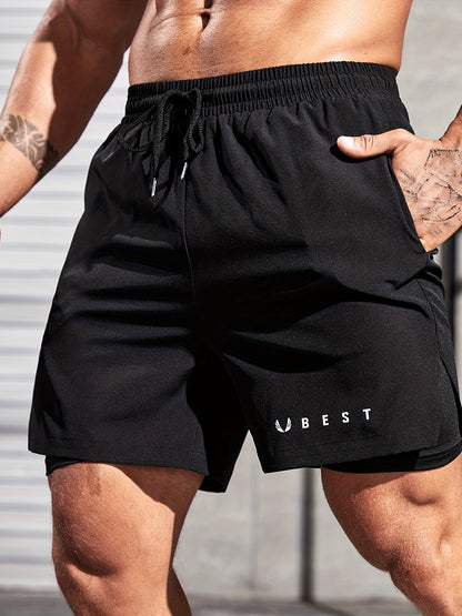 Dubbellaagse sportshorts met trekkoord