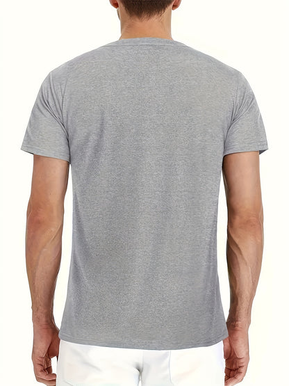 Mannen T-shirt Met Knoopsluiting En Borstzak