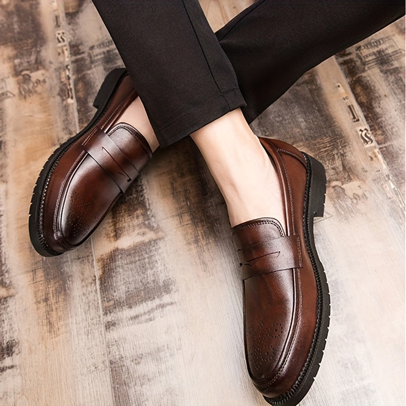 Heren Brogue Penny Loafers Met PU-lederen Bovenwerk