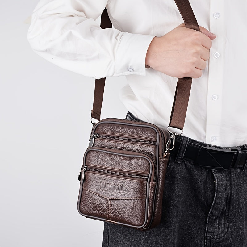 Heren nieuwe lederen crossbody tas