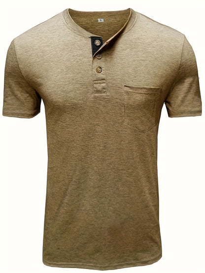 2 Stuks Heren Henley Shirt Voor de Zomer