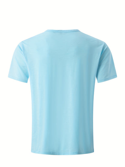 Heren T-shirt Met Korte Mouwen En Effen Kleur