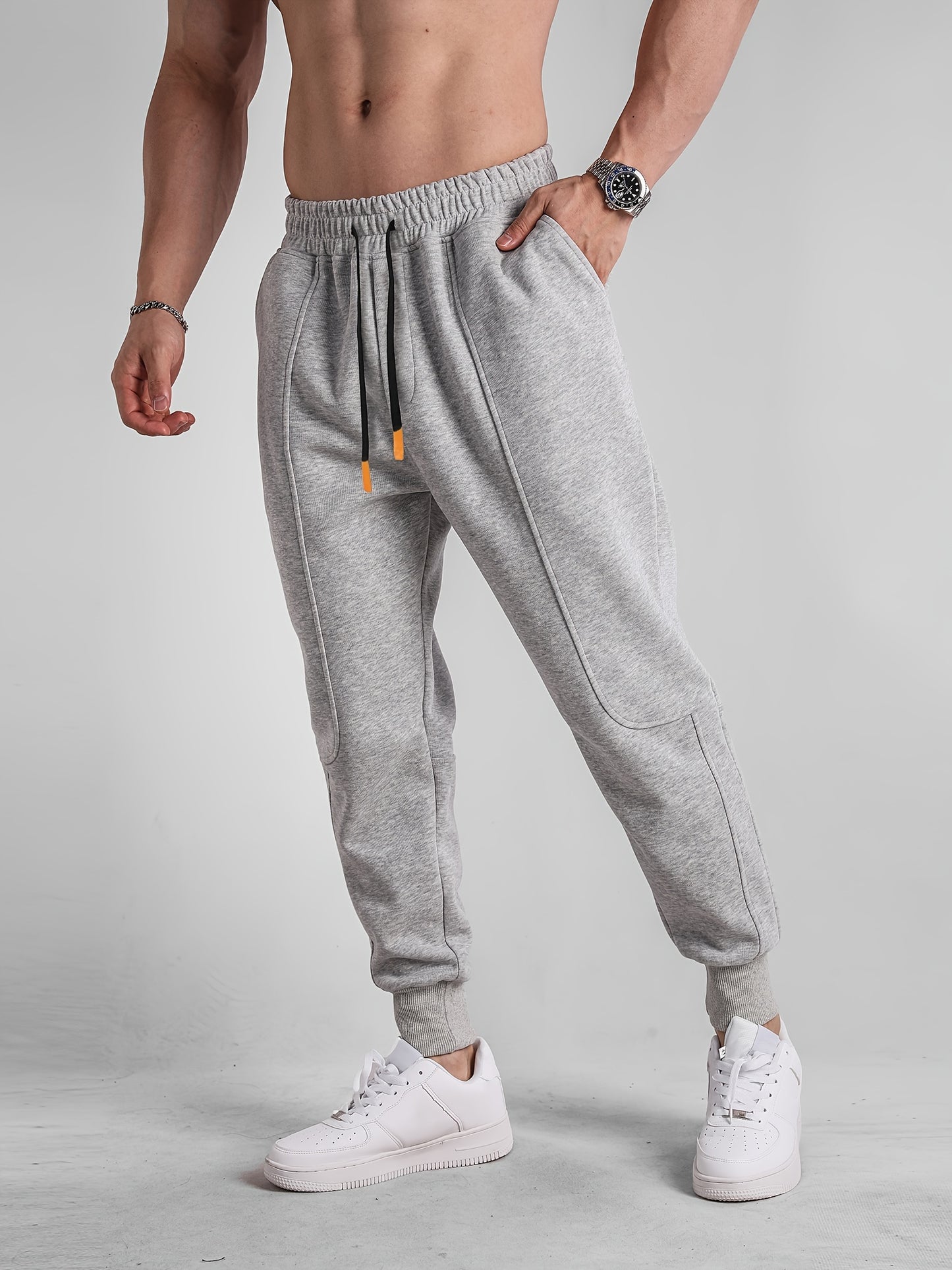 Heren Joggingbroek Met Trekkoord, Zakwarme, Casual Comfortabele