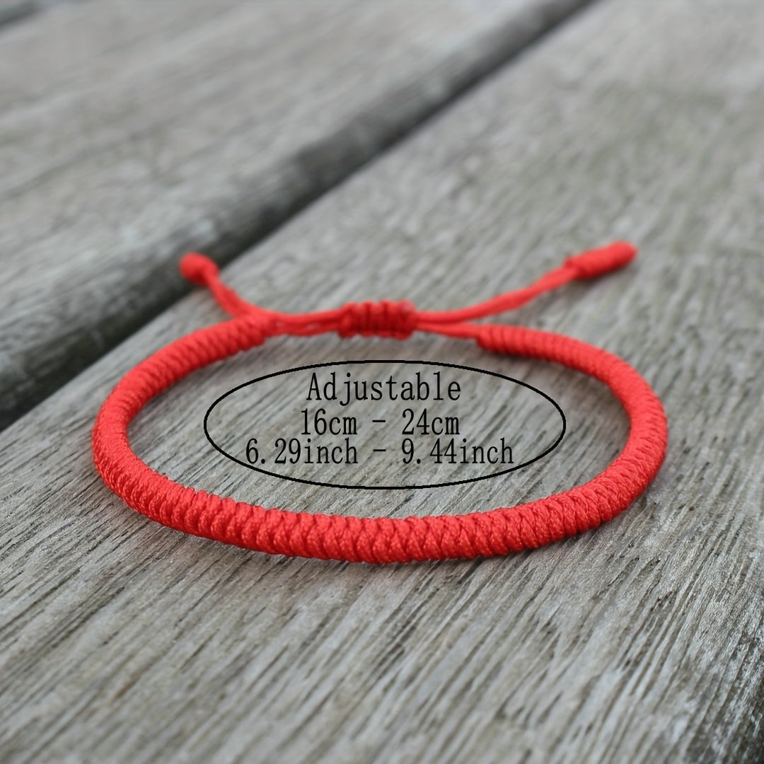 1pc Handgemaakt Gevlochten Boeddhistische Knoop Touw Armband