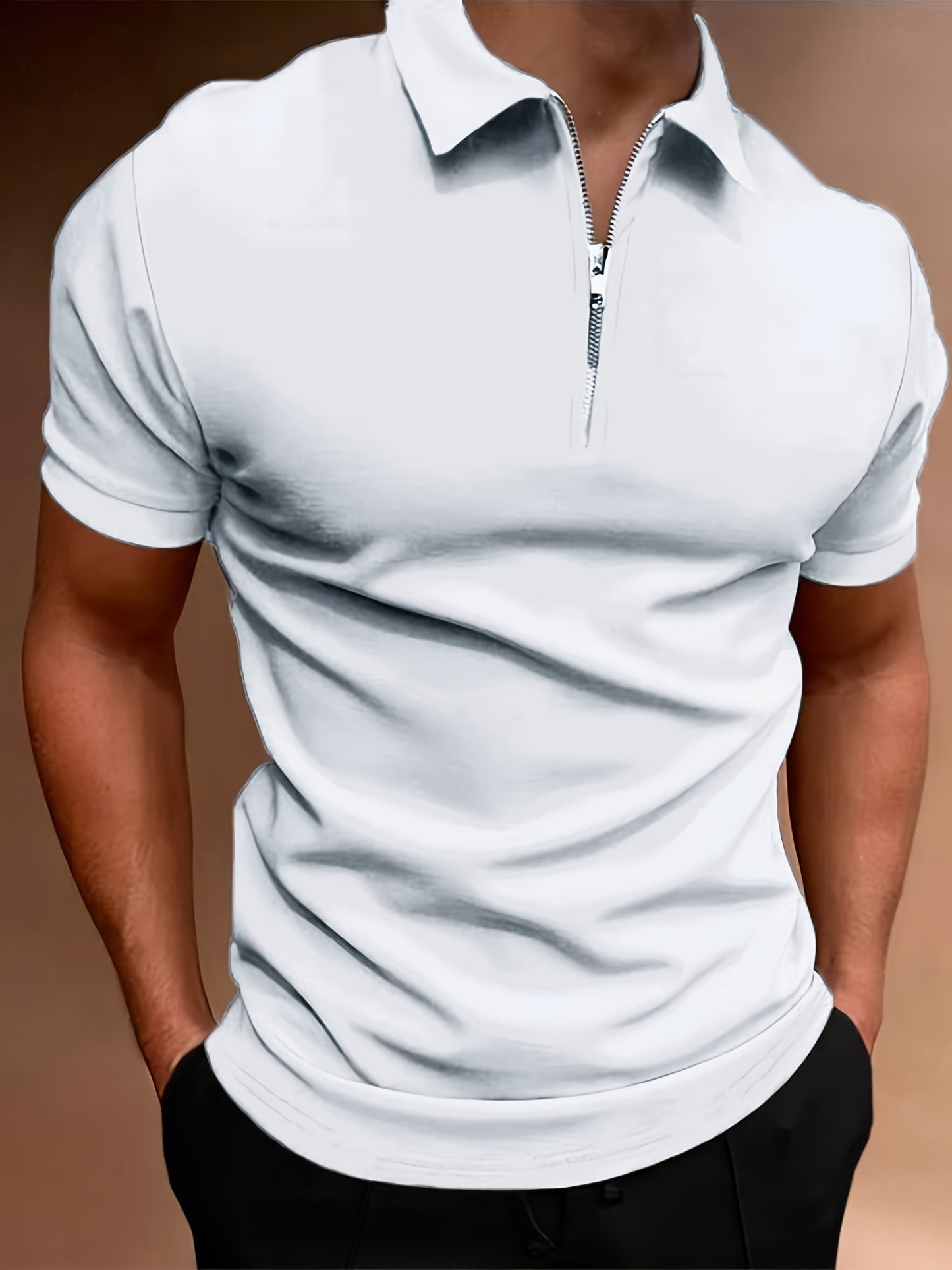 Informele Stretch Heren Golfshirt Met Effen Kleur