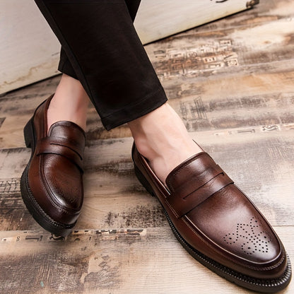 Heren Brogue Penny Loafers Met PU-lederen Bovenwerk